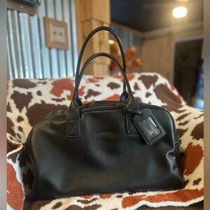 Louenhide Milano Overnight Bag Black Pebbled Leather Tote